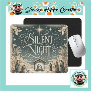 Mouse Pad Silent Night Nativity Holy Family Christmas Sublimate Anti Slip Back